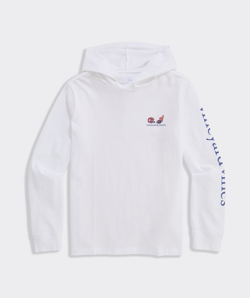 Boys' Football Field Whale Cotton Hoodie Tee