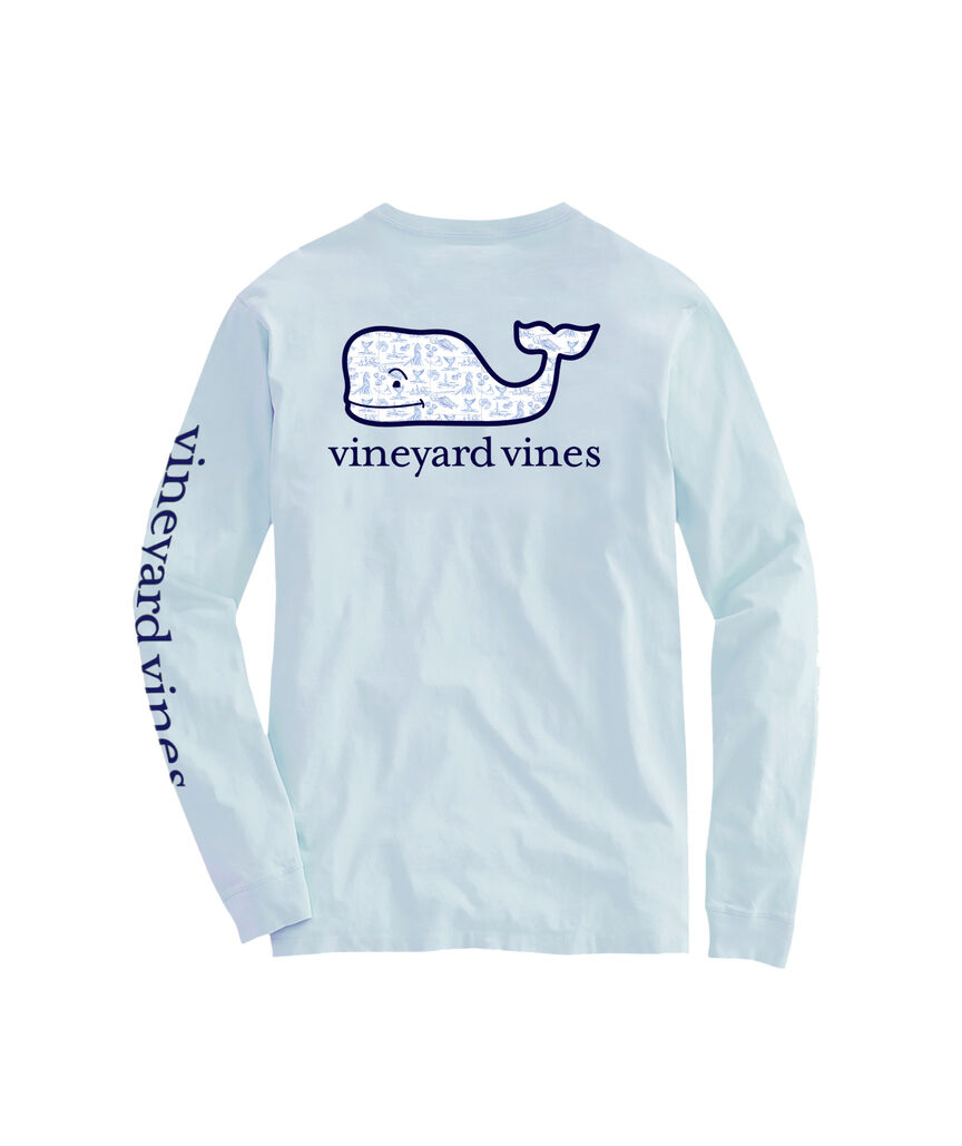 OUTLET Nautical Icons Whale Long-Sleeve Pocket Tee