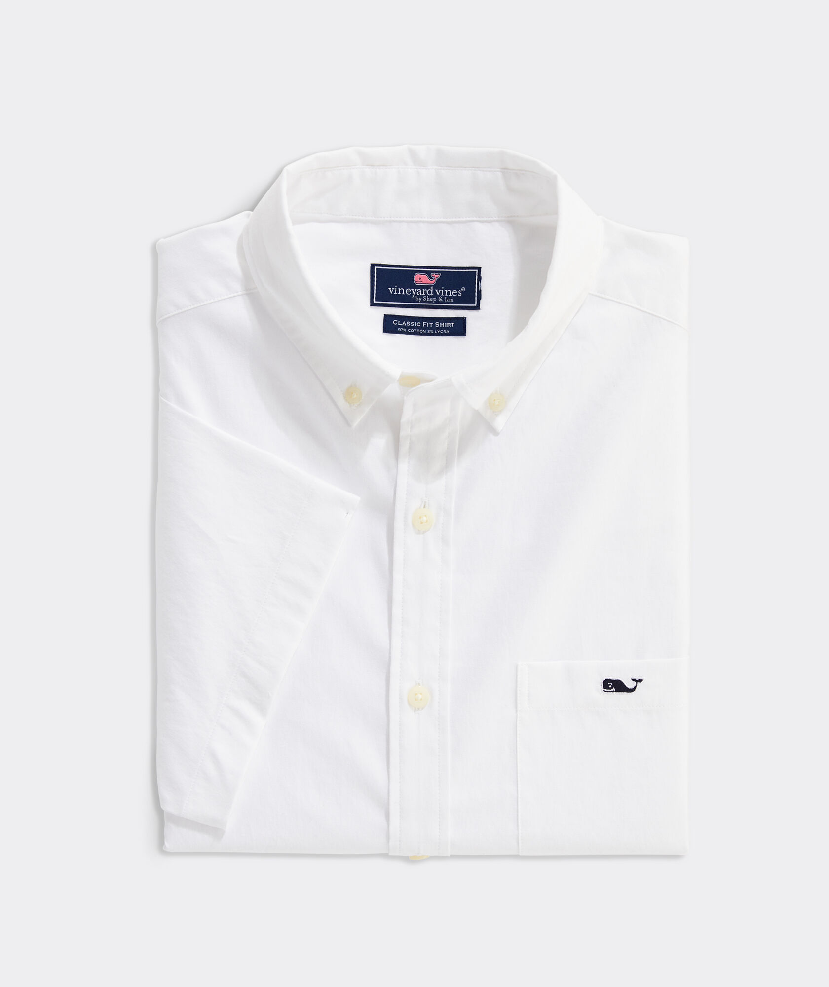 Stretch Cotton Solid Short Sleeve Shirt 