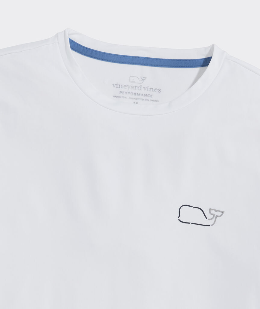 On-The-Go Whale Outline Long-Sleeve Harbor Performance Tee
