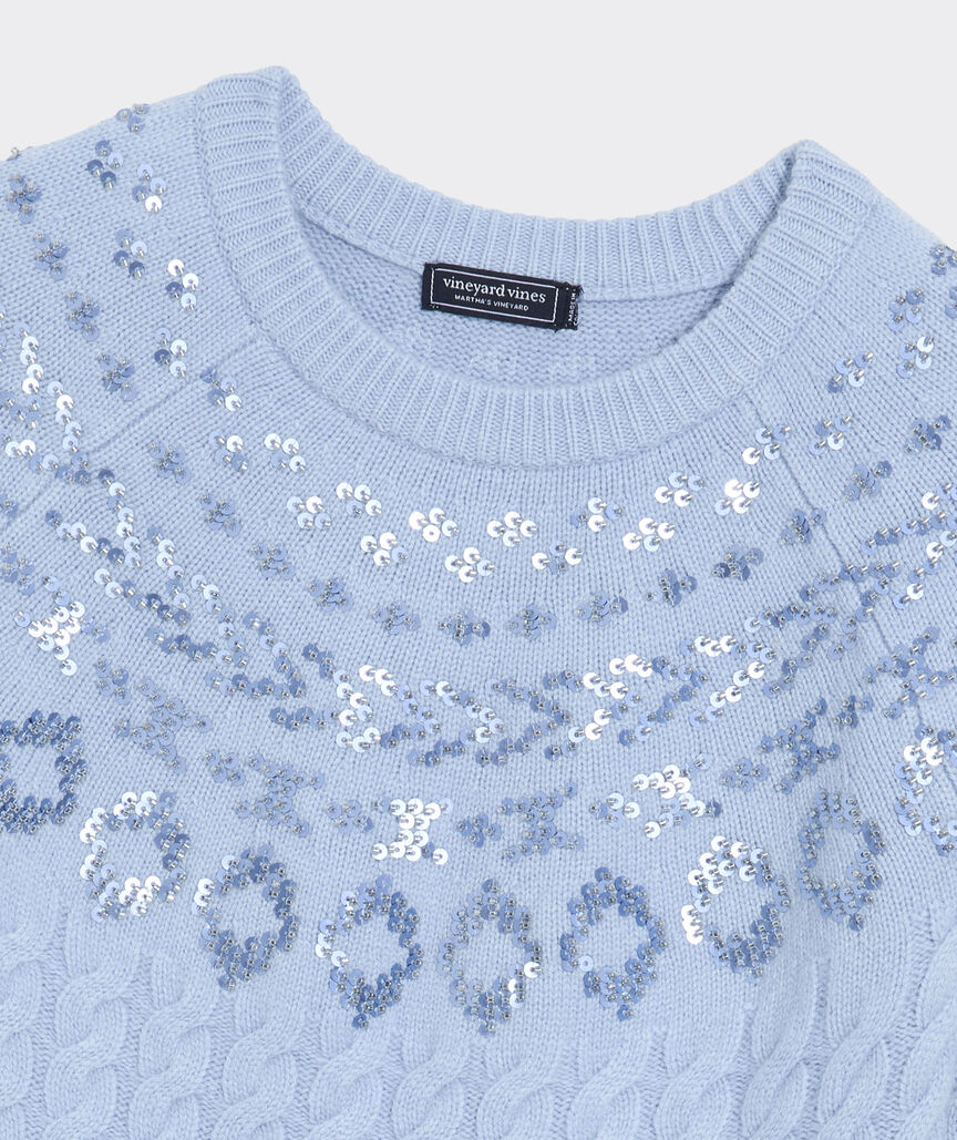 Sequin Fair Isle Crewneck