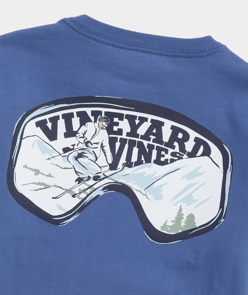 Boys' Painted Ski Goggles Long-Sleeve Pocket Tee