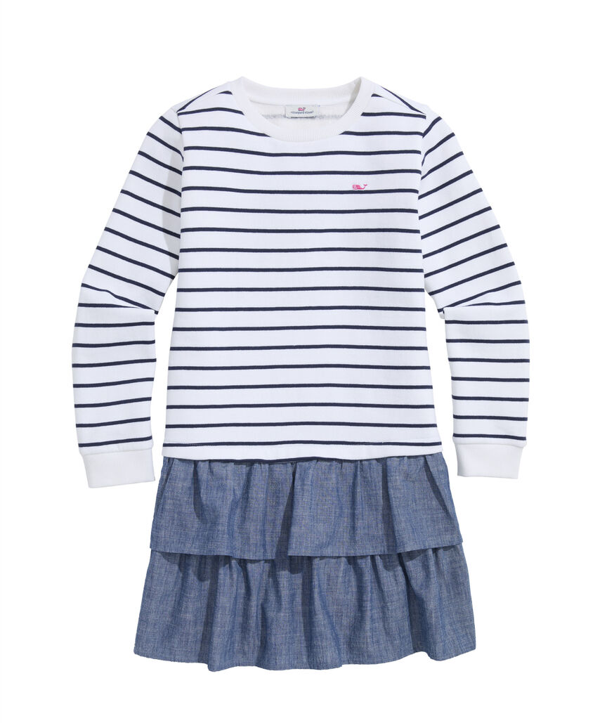 OUTLET Girls' Mixed Media Sweatshirt Dress