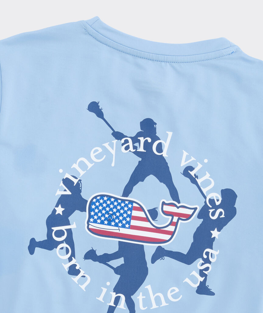 Boys' Performance Lacrosse USA Circle Short-Sleeve Harbor Sun Tee