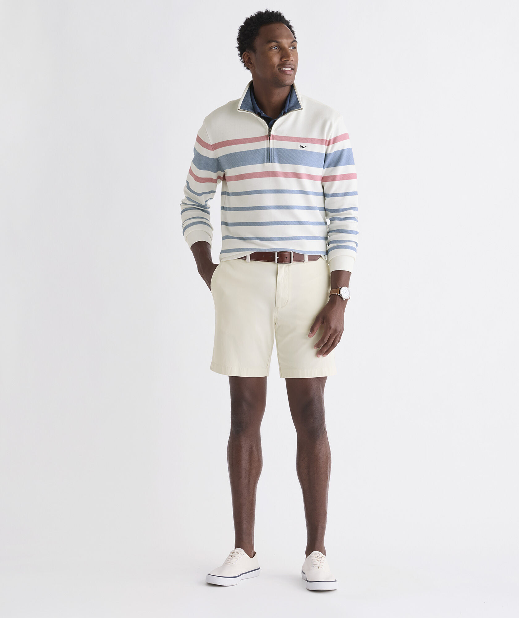 Shop Breton Stripe Saltwater Quarter-Zip at vineyard vines