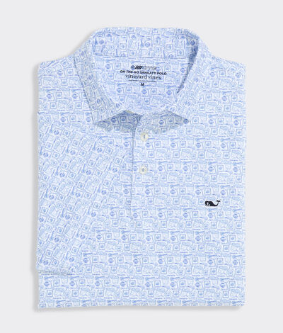 Vineyard Vines Performance Printed Sankaty Polo (Margarita Micro) (Size: M)