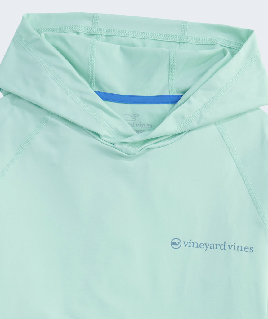 Performance Whale Dot Long-Sleeve Harbor Hoodie Tee