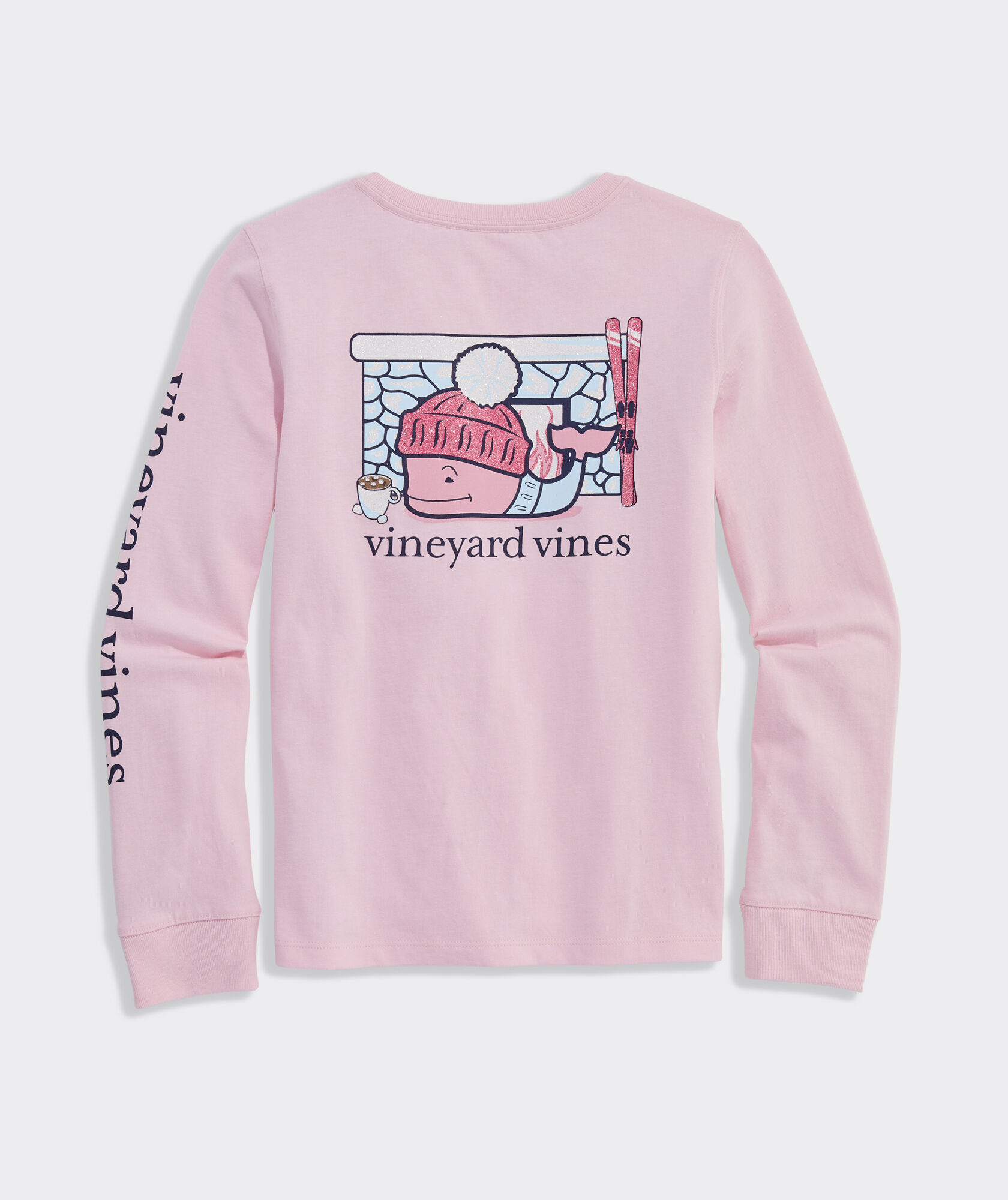 Girls' Après Ski Glitter Whale Long-Sleeve Pocket Tee