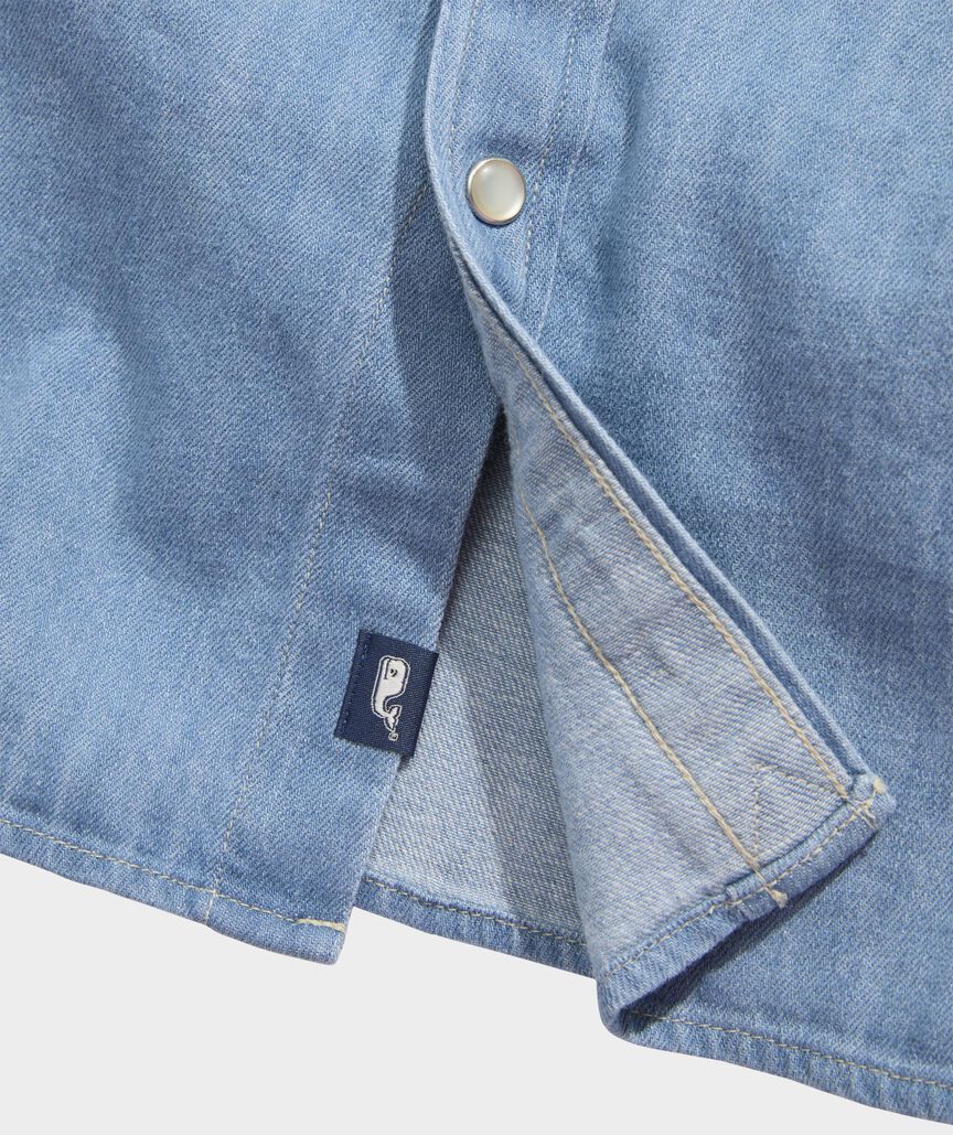 Cotton-Linen Denim Western Shirt