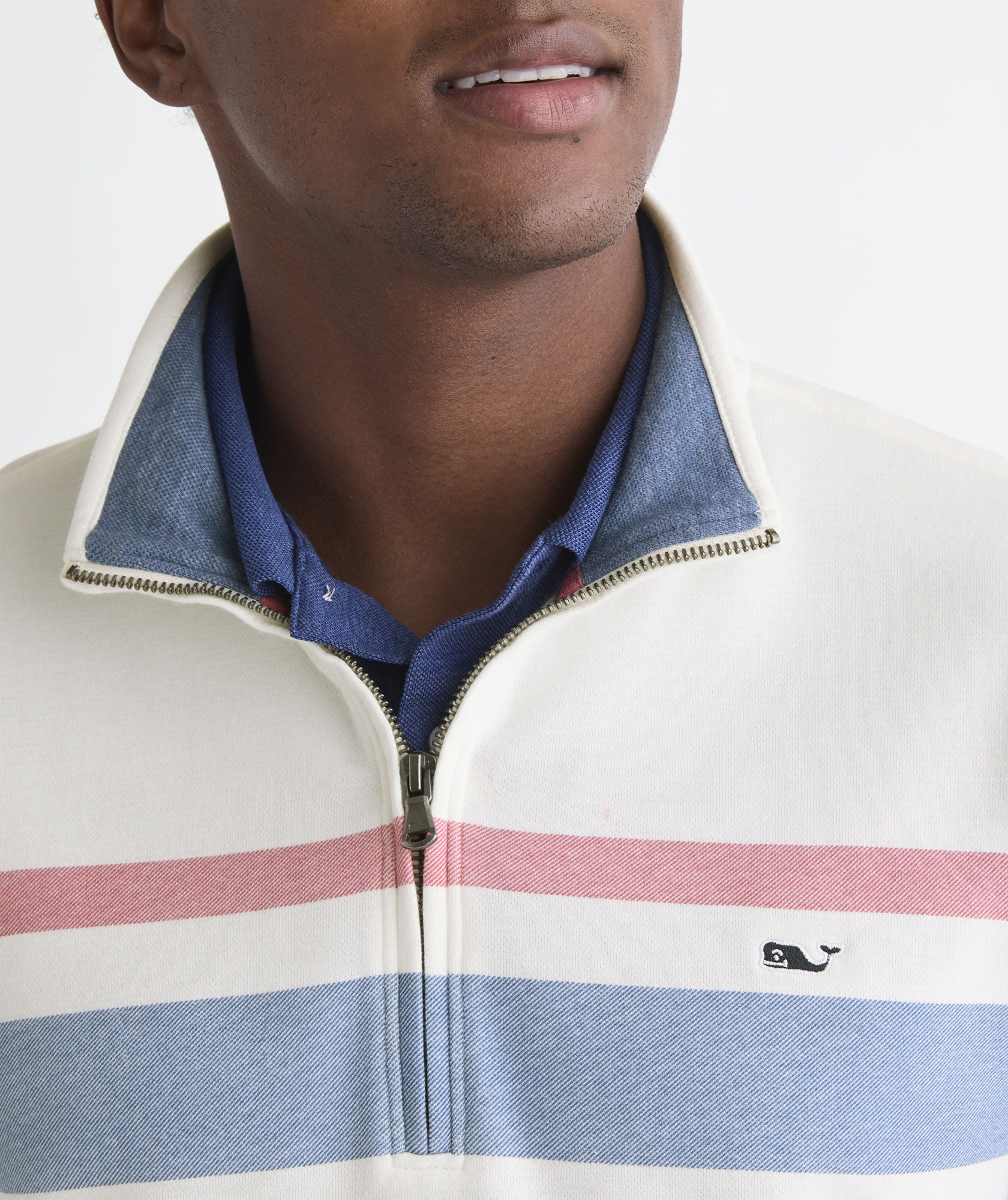 Shop Breton Stripe Saltwater Quarter-Zip at vineyard vines