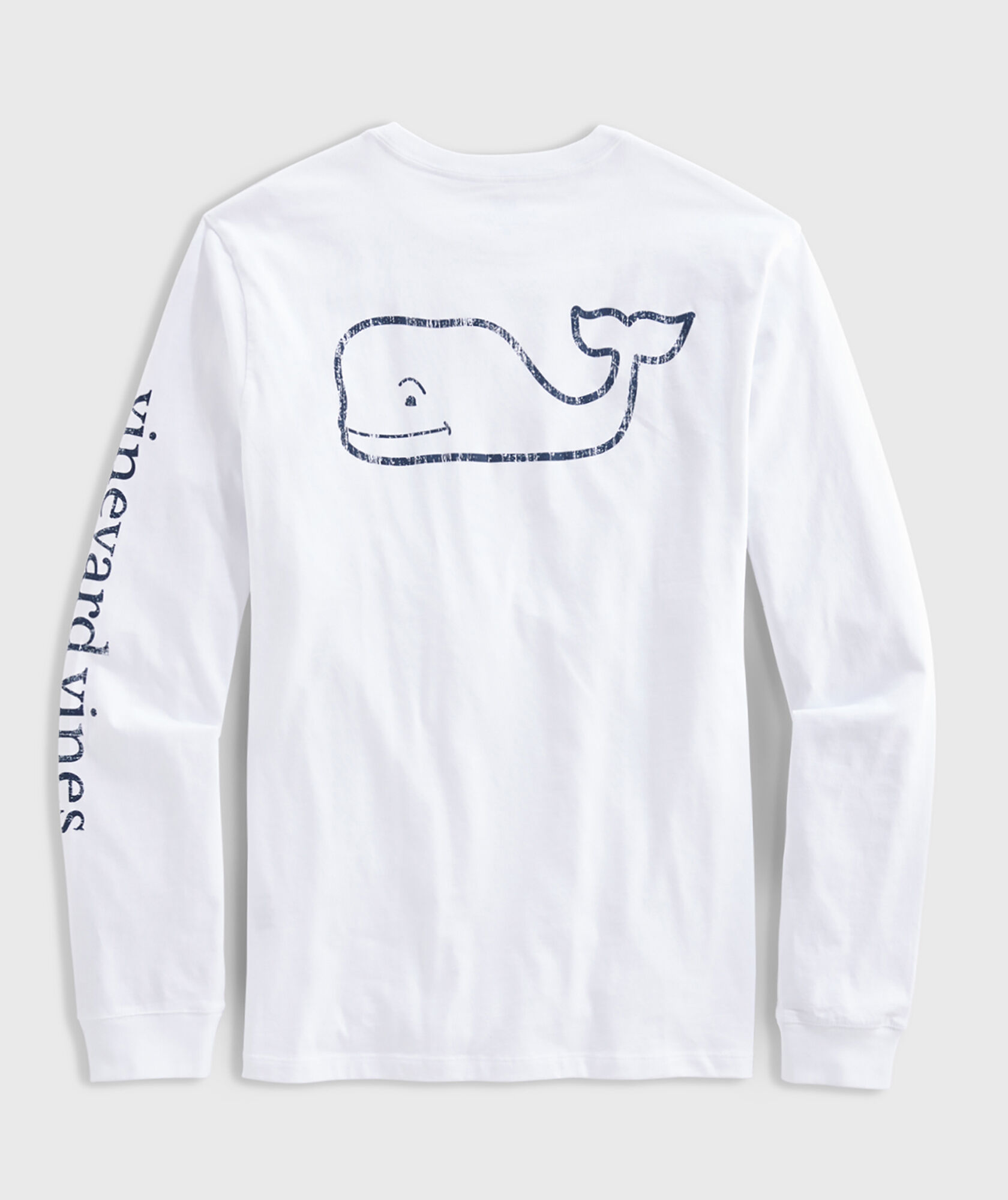 T-Shirt Uomo Vineyard Vines Calcio Vintage - Manica Lunga Blu Con Tasca - Taglia XL Nuova