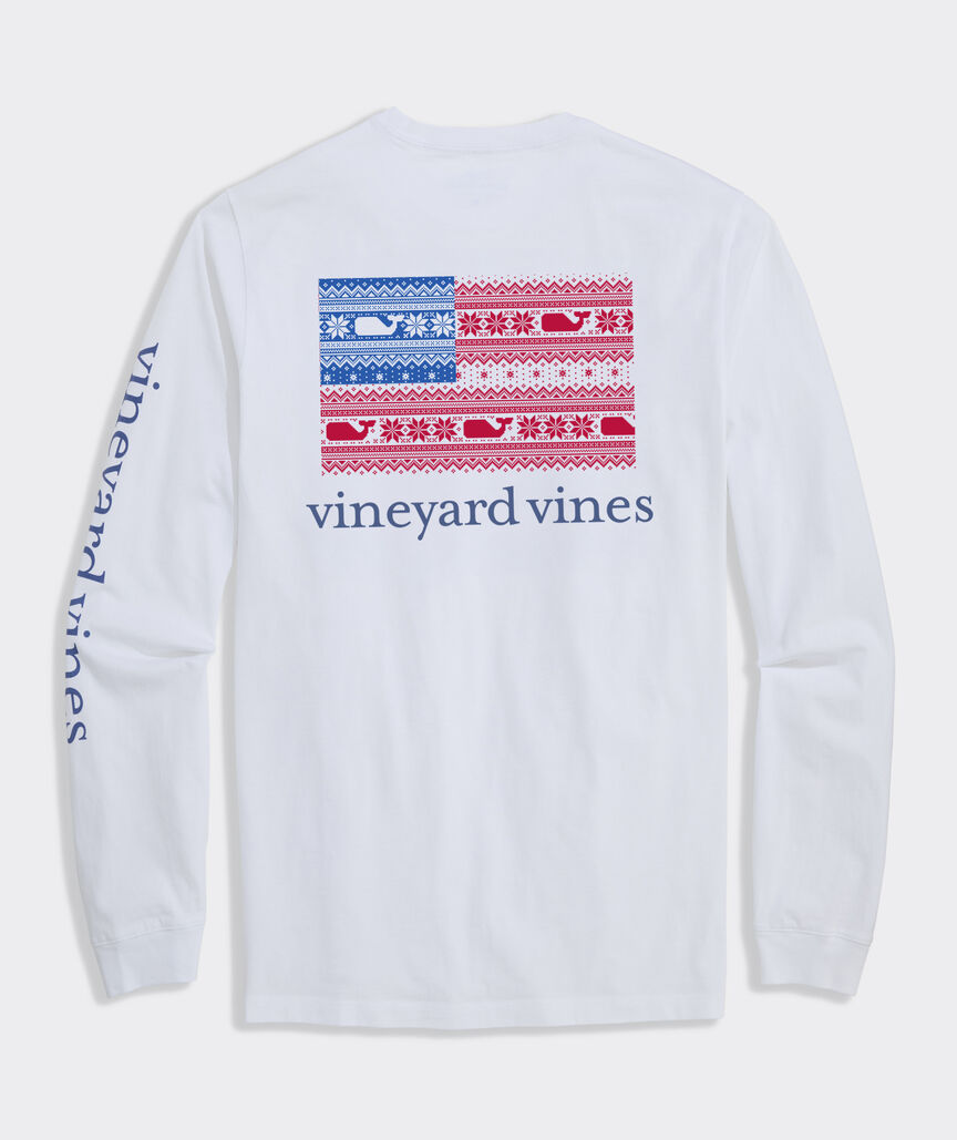 American Fair Isle Flag Long-Sleeve Pocket Tee