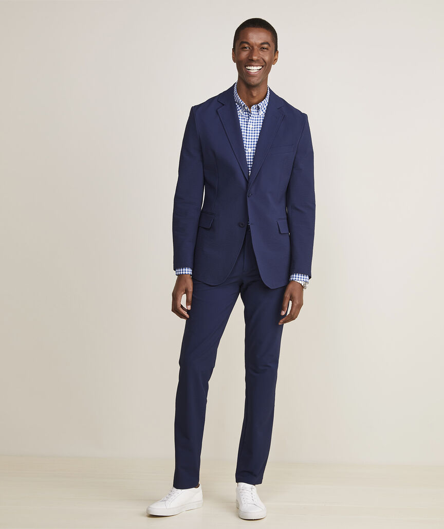 On-The-Go Seersucker Blazer