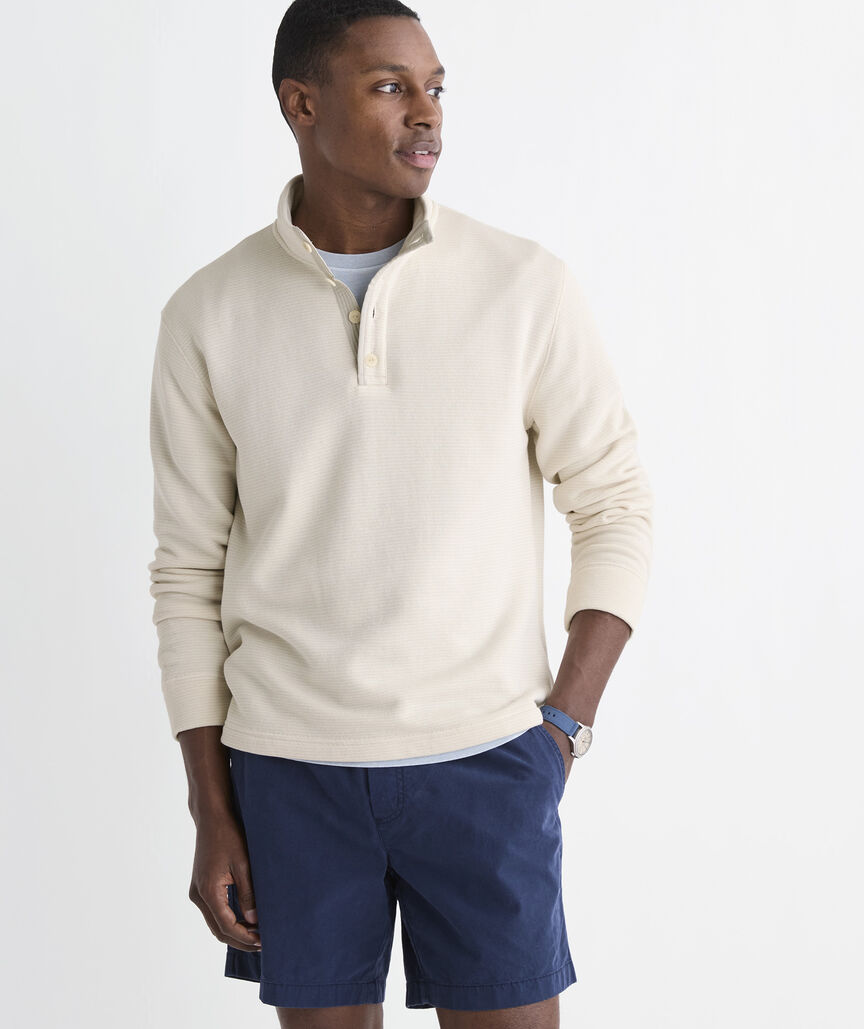 Tidal Terry Button Mockneck