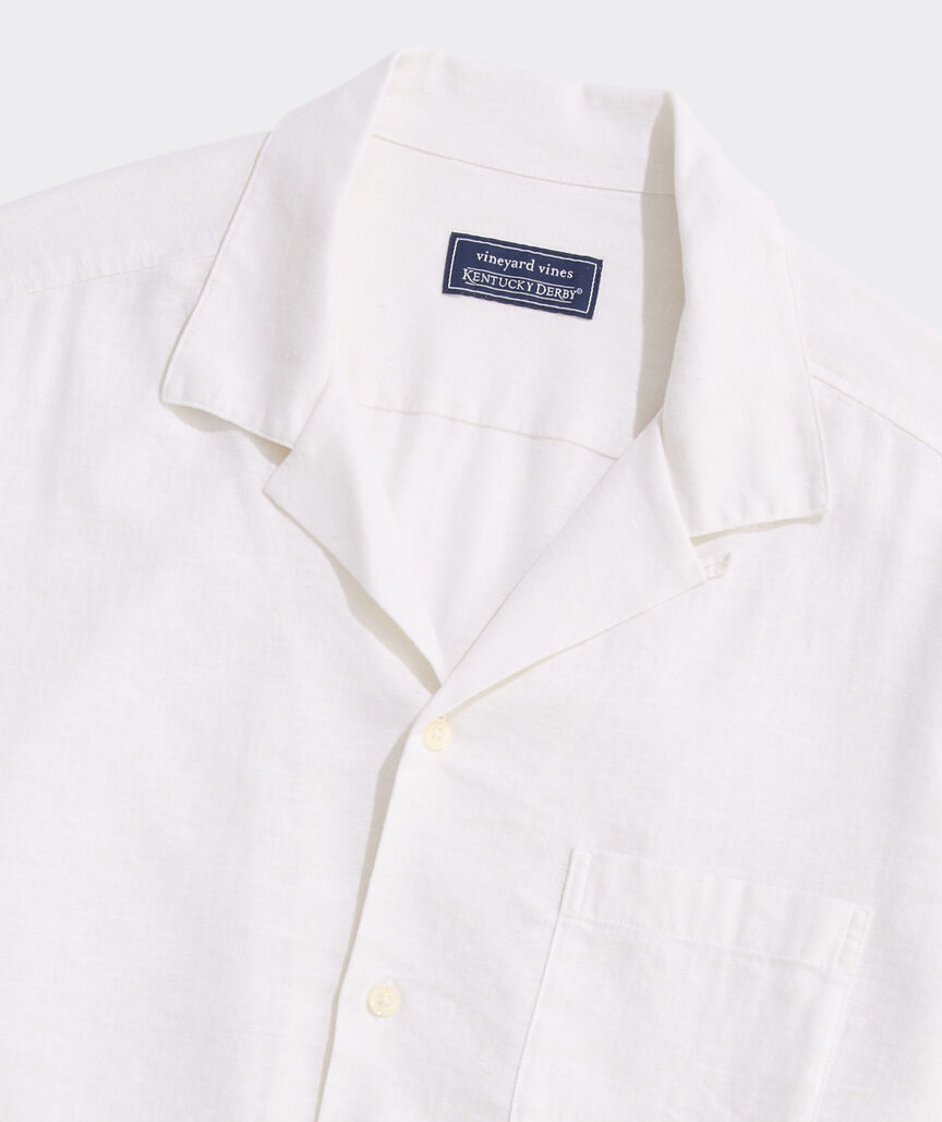 Kentucky Derby Scenic Print Short-Sleeve Cabana Shirt