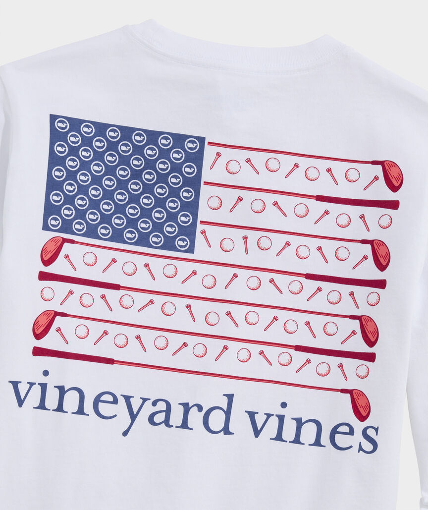 Boys' USA Golf Flag Long-Sleeve Pocket Tee