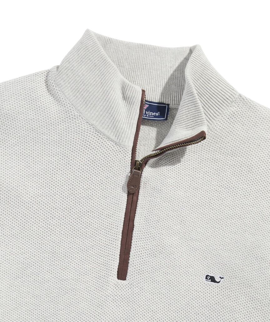OUTLET Honeycomb Quarter-Zip Sweater