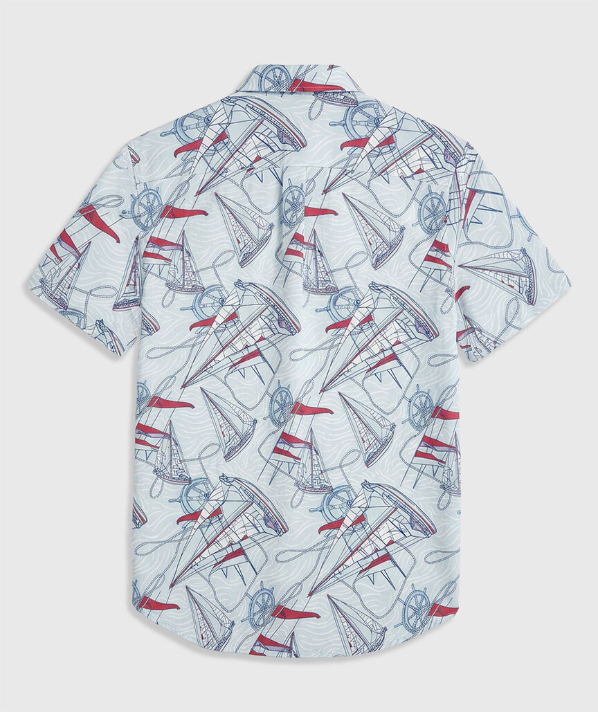 OUTLET Poplin Short-Sleeve Rope Sailing Shirt