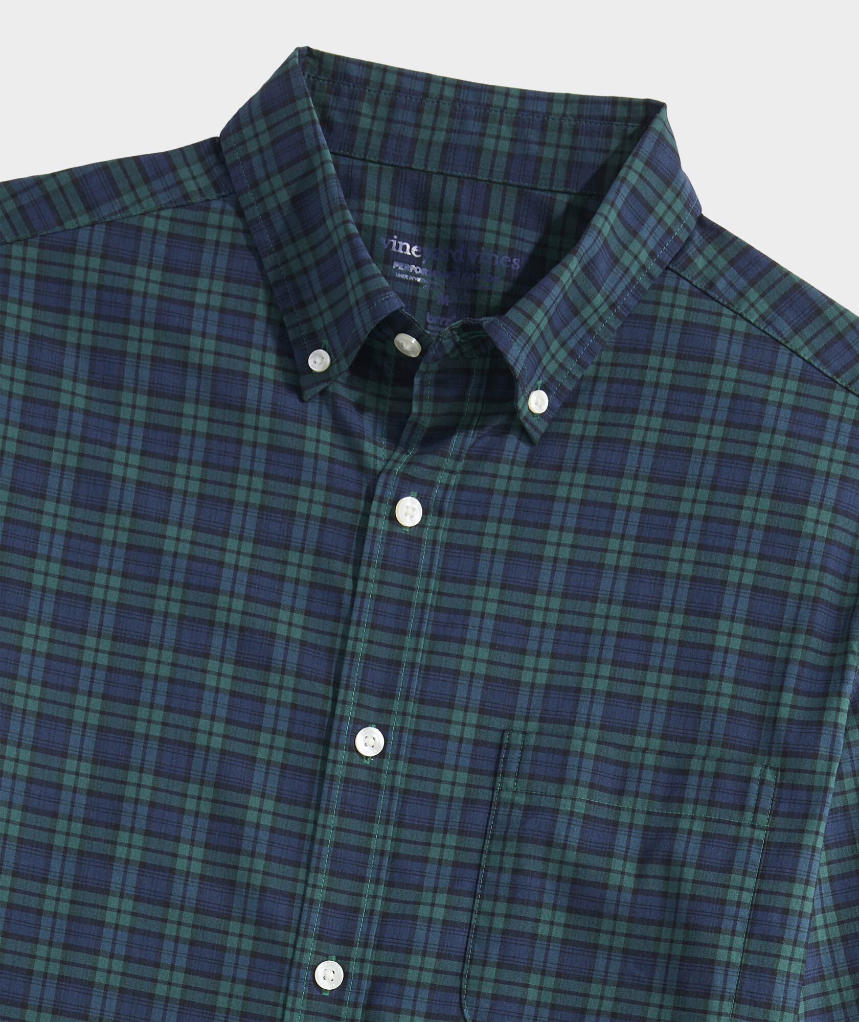 Performance Cotton Pine Plaid Shirt