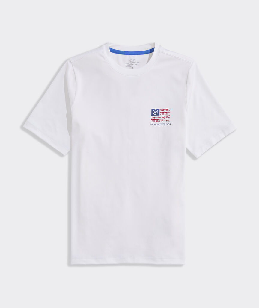 Boys' Performance USA Reel Flag Short-Sleeve Harbor Sun Tee