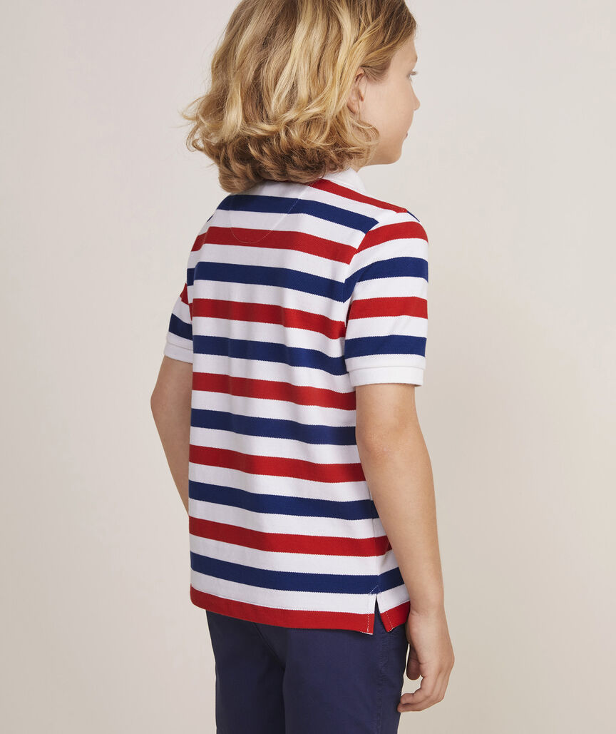 Boys' Striped Heritage Pique Polo