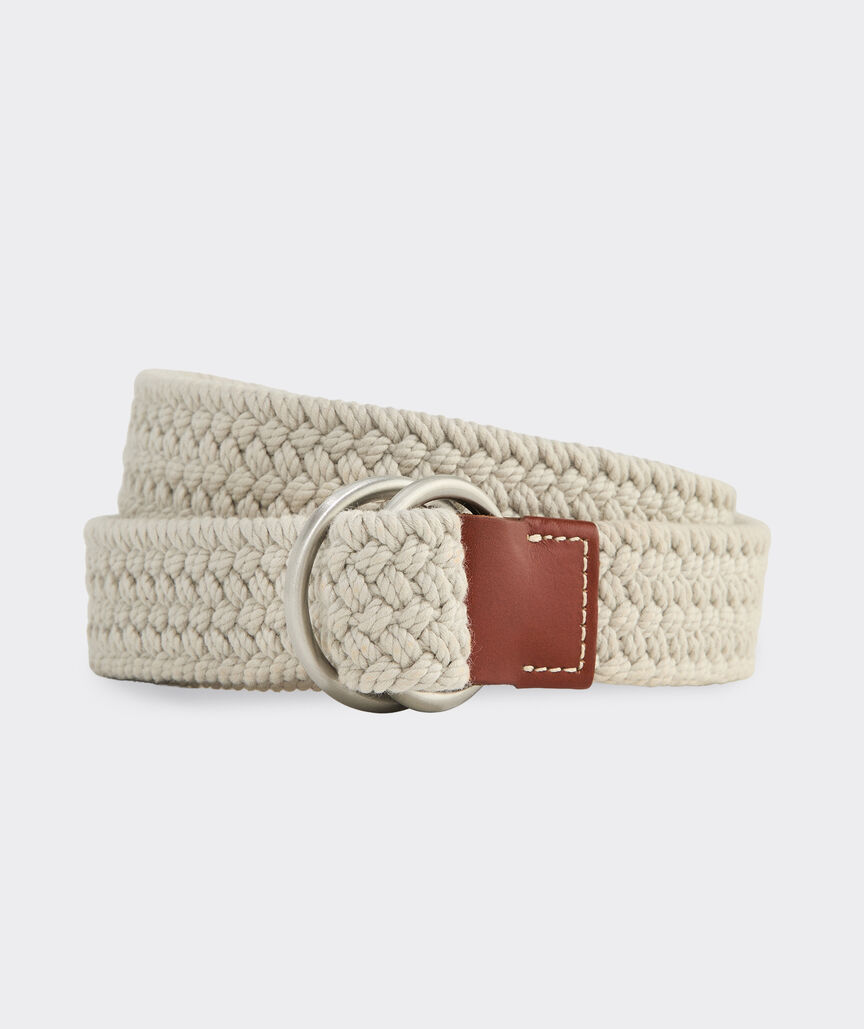 Washed Braided Rope D-Ring Belt