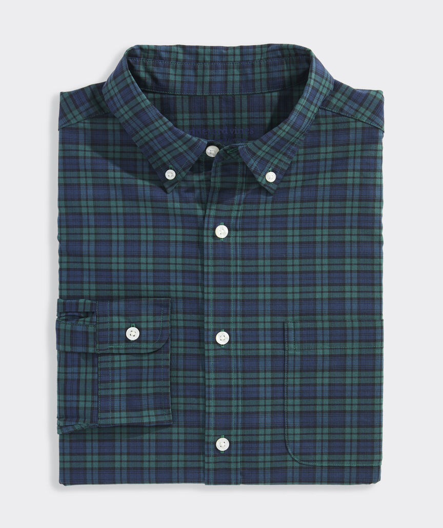 Performance Cotton Pine Plaid Shirt