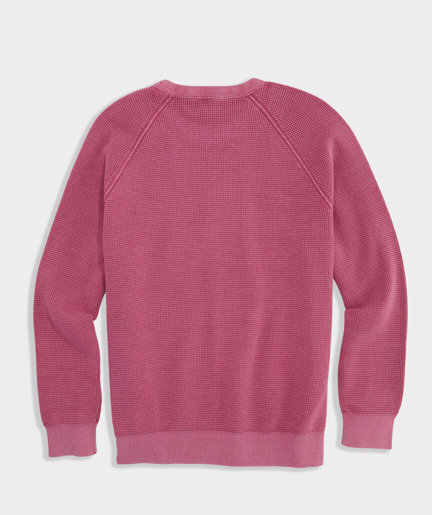 Garment-Dyed Beach Waffle Crewneck