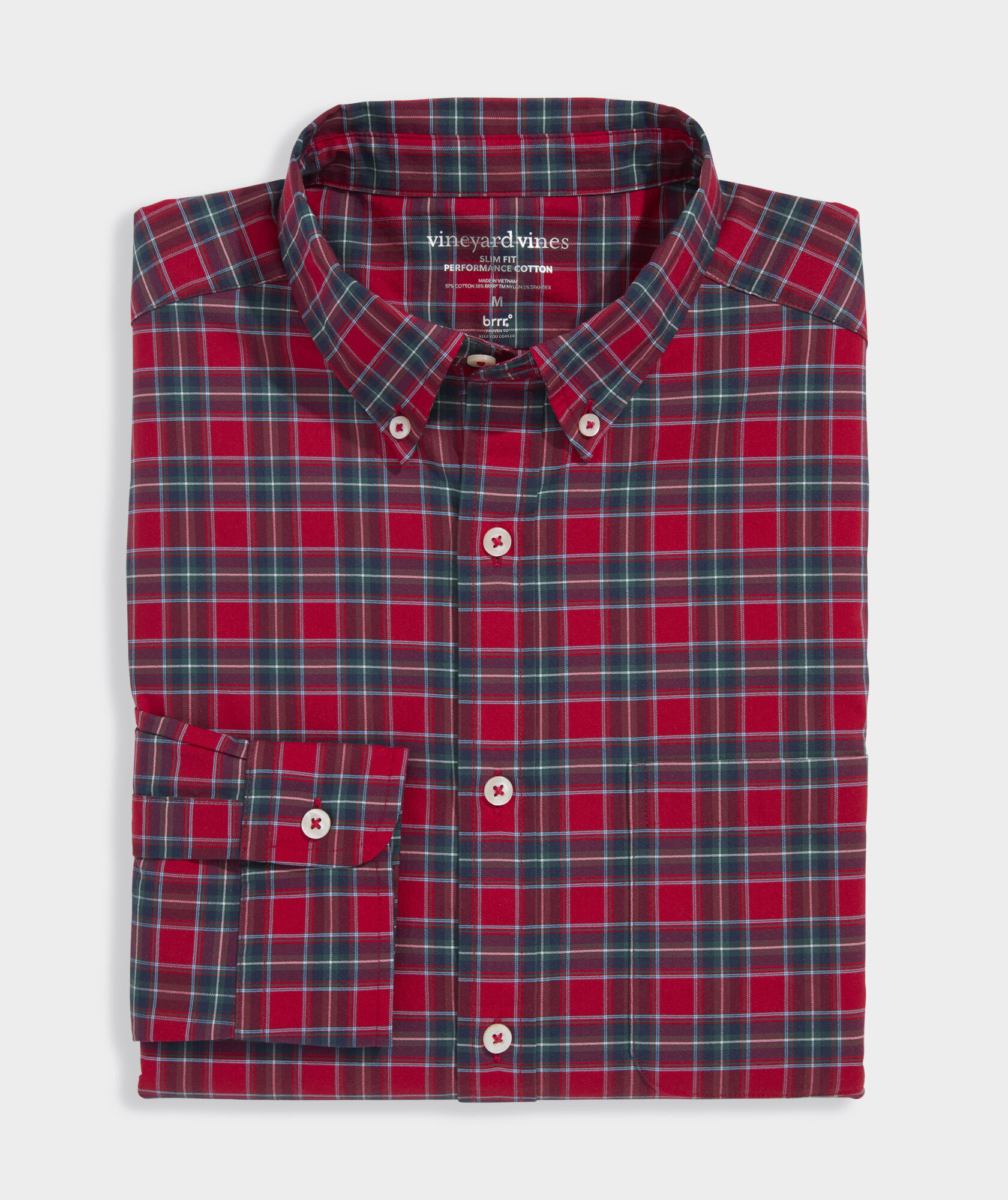 Yuletide Tartan Performance Cotton Slim Fit Shirt