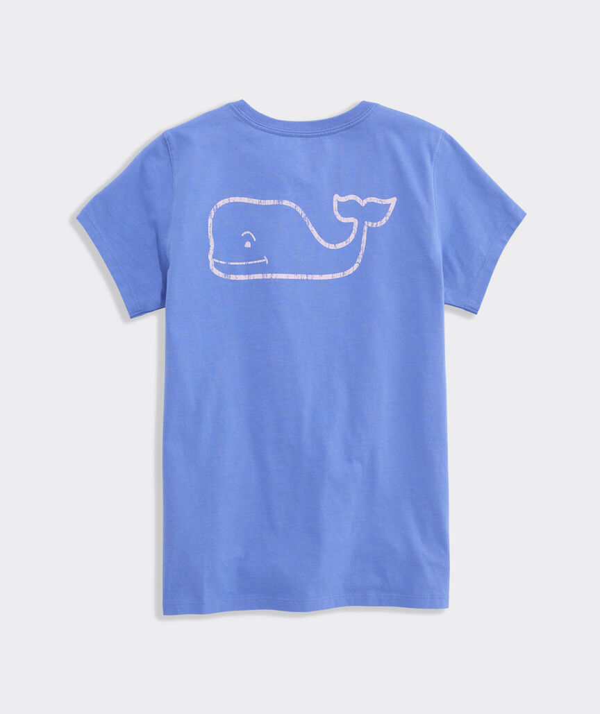 Girls' Garment-Dyed Vintage Whale Short-Sleeve Pocket Tee