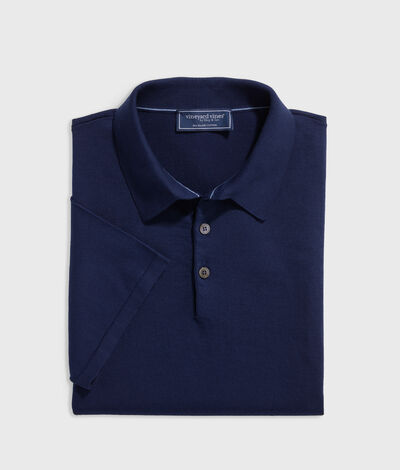 Vineyard Vines Sea Island Cotton Sweater Polo Shirt (Blue) (Size: XXL)
