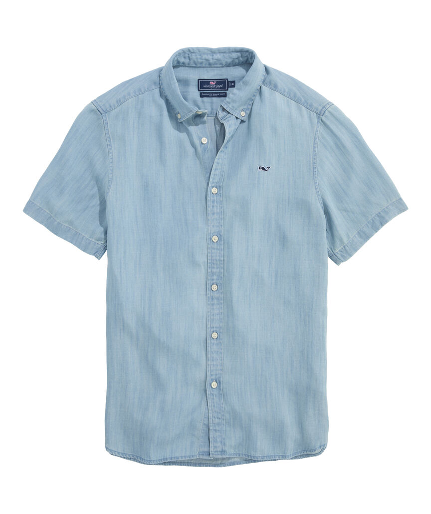 OUTLET Tencel Chambray Short-Sleeve Shirt