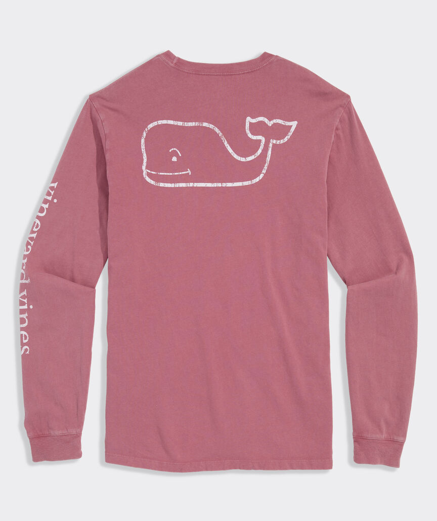 Drift-Dye Vintage Whale Long-Sleeve Pocket Tee