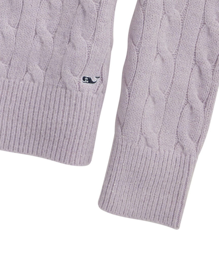 OUTLET Women's Sequin Cable Crewneck Sweater