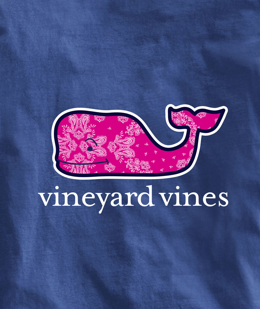 OUTLET Girls' Bandana Tile Whale Long-Sleeve Pocket Tee