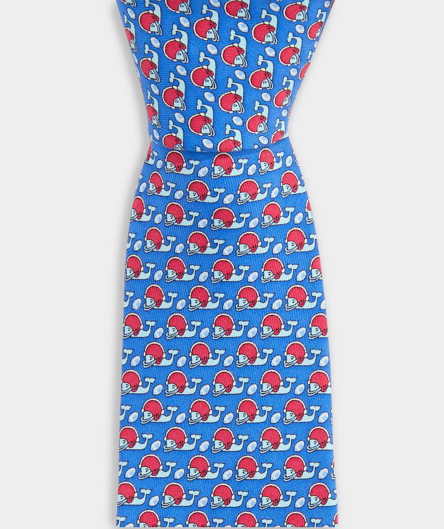 Boys' Football Player Whale Silk Tie