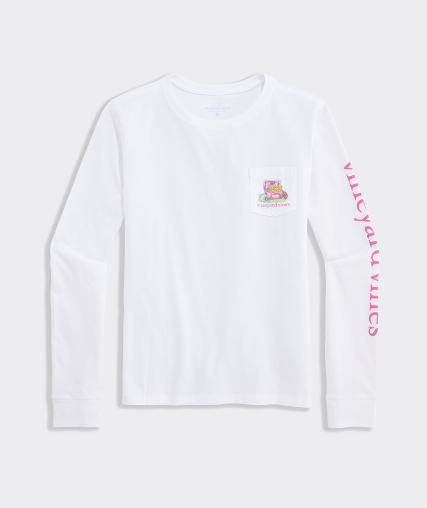 Girls' Football Field Pups Long-Sleeve Pocket Tee