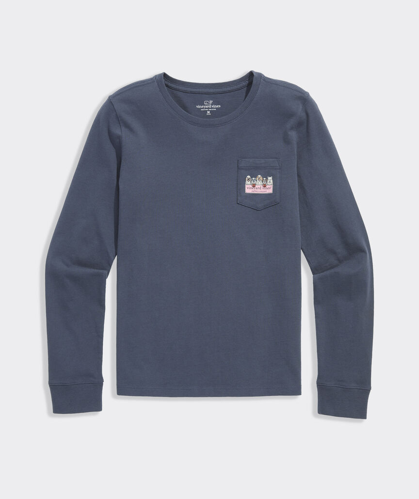 Girls' Ghost Pups Long-Sleeve Pocket Tee