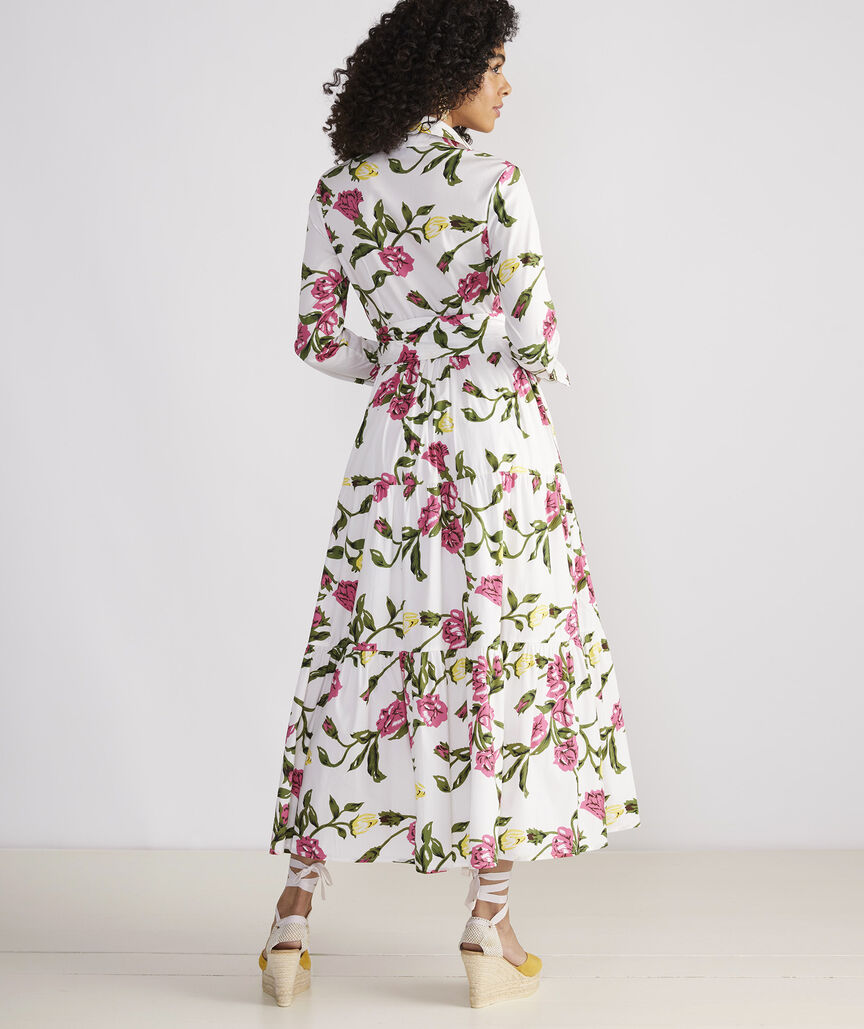 Shop Kentucky Derby Roses Tiered Shirtdress at vineyard vines