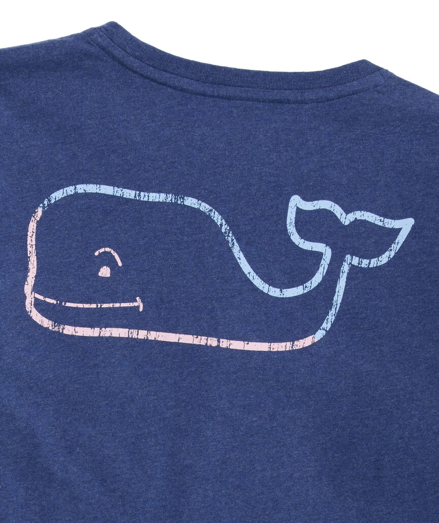 OUTLET Women's Vintage Burgee Whale Long-Sleeve Pocket Tee