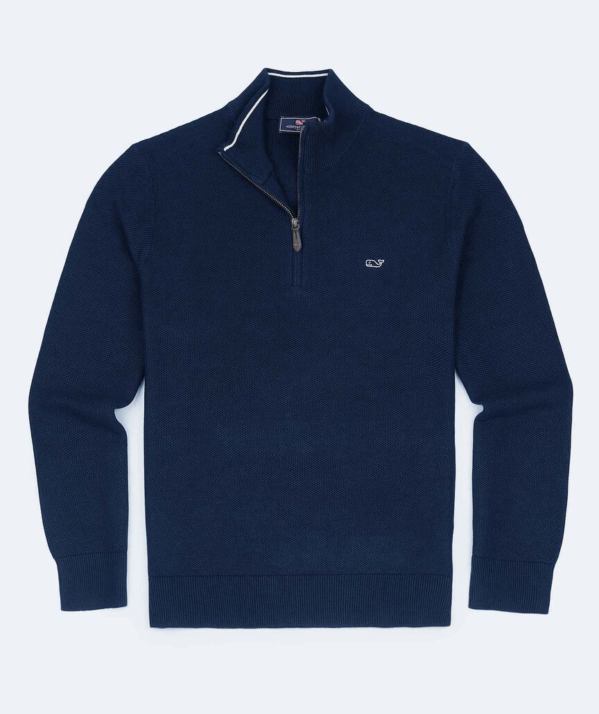 OUTLET Tipped Collar Honeycomb Quarter-Zip