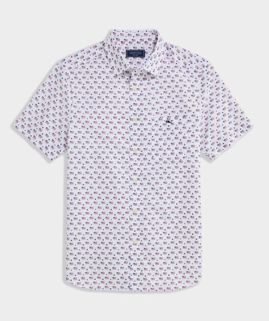 Cotton Flags & Stars Short-Sleeve Shirt