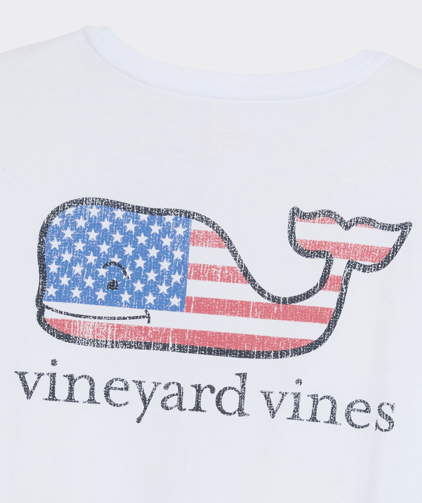 Women's Flag Whale Long-Sleeve Pocket Tee