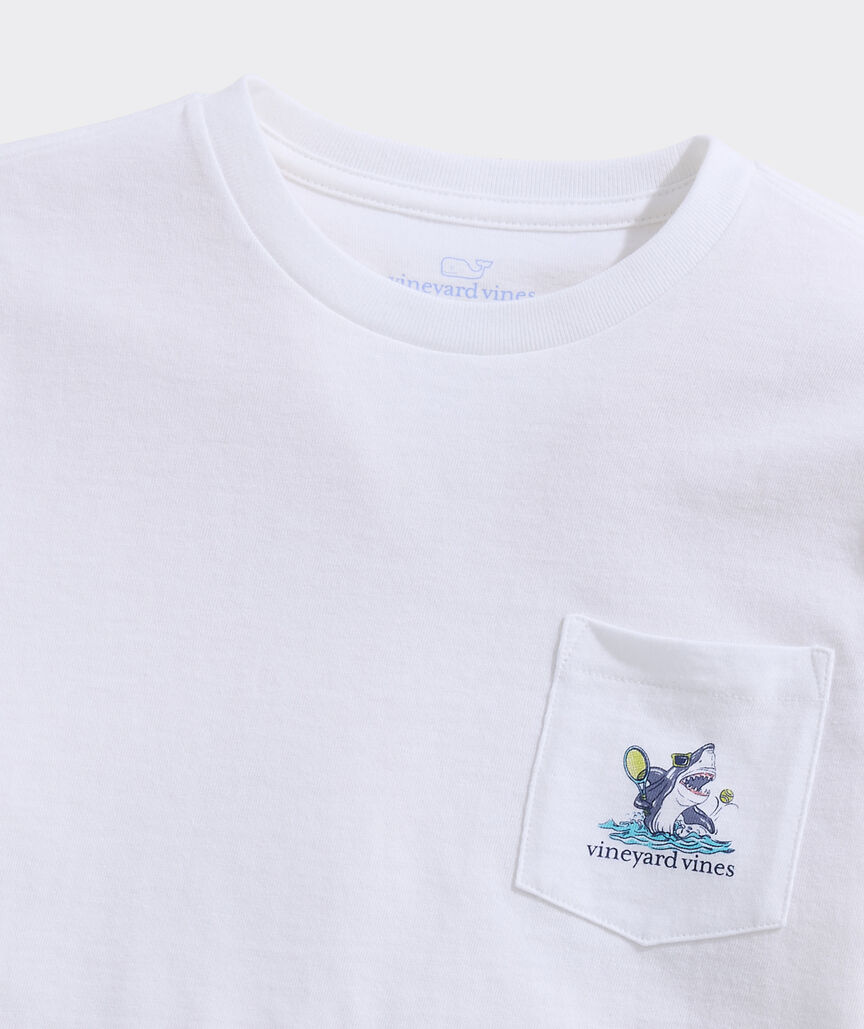 Boys' Shark Tennis Short-Sleeve Pocket Tee