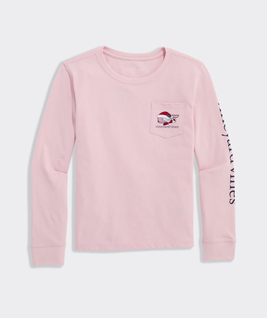 Girls' Mrs. Claus Whale Long-Sleeve Pocket Tee