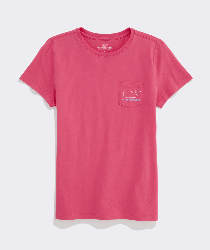 Women's Two-Toned Vintage Whale Short-Sleeve Pocket Tee