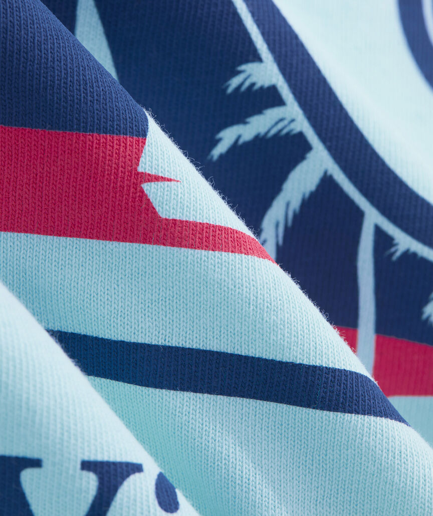 Palm Tree Boat Scenic Whale Short-Sleeve Pocket Tee