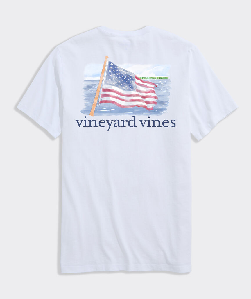 Shining Sea Flag Short-Sleeve Pocket Tee