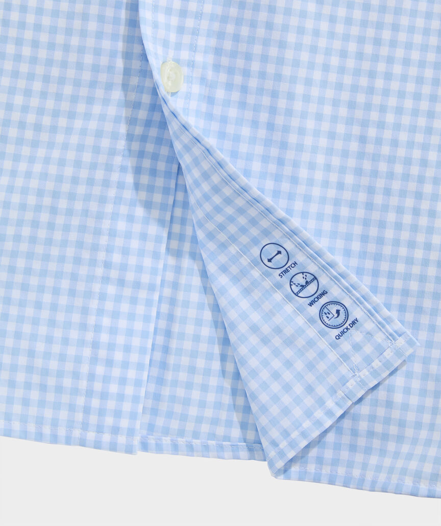 Performance Coral Reef Gingham Short-Sleeve Featherweight Shirt