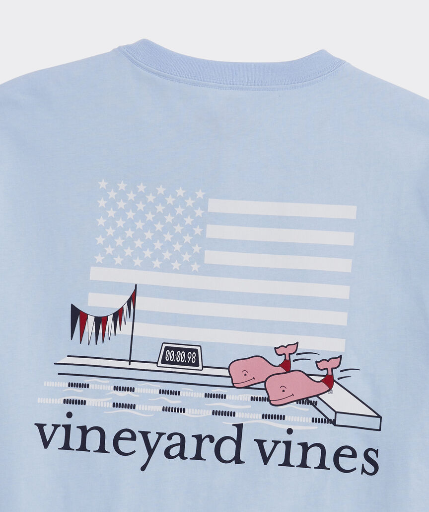 Swimming Whales Short-Sleeve Pocket Tee